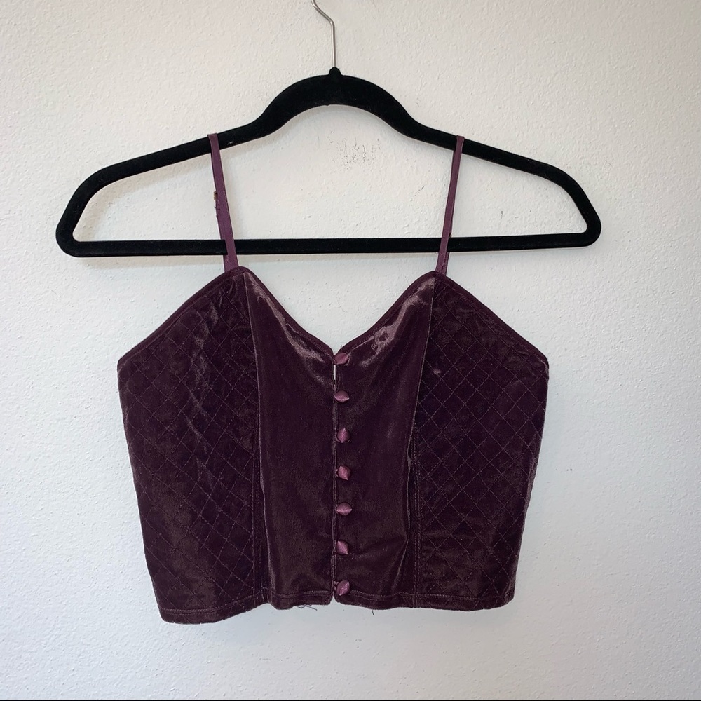 Vintage Cassini Intimates Y2K Velvet Bustier Bralette Top - Picture 1 of 6